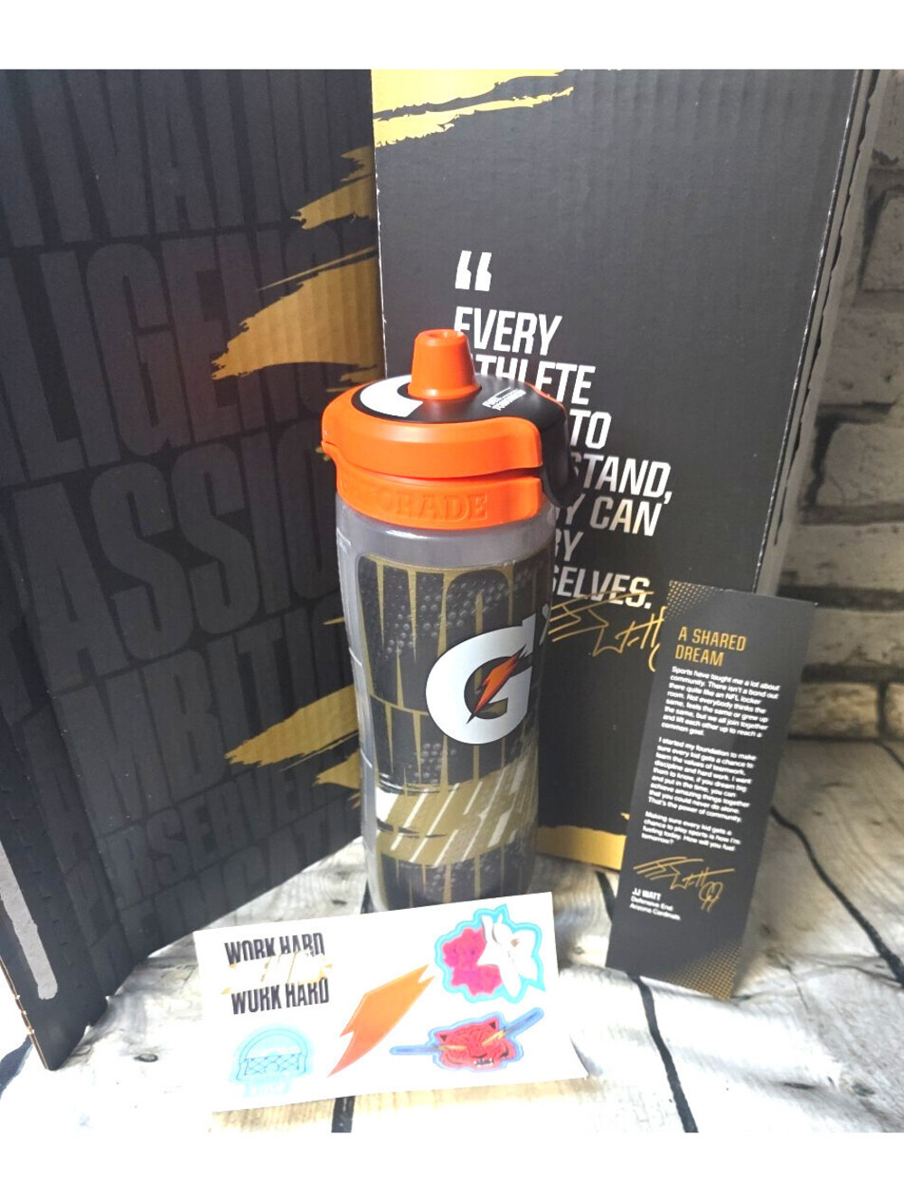 JJ Watt Gx Collabs Gatorade Bottle New